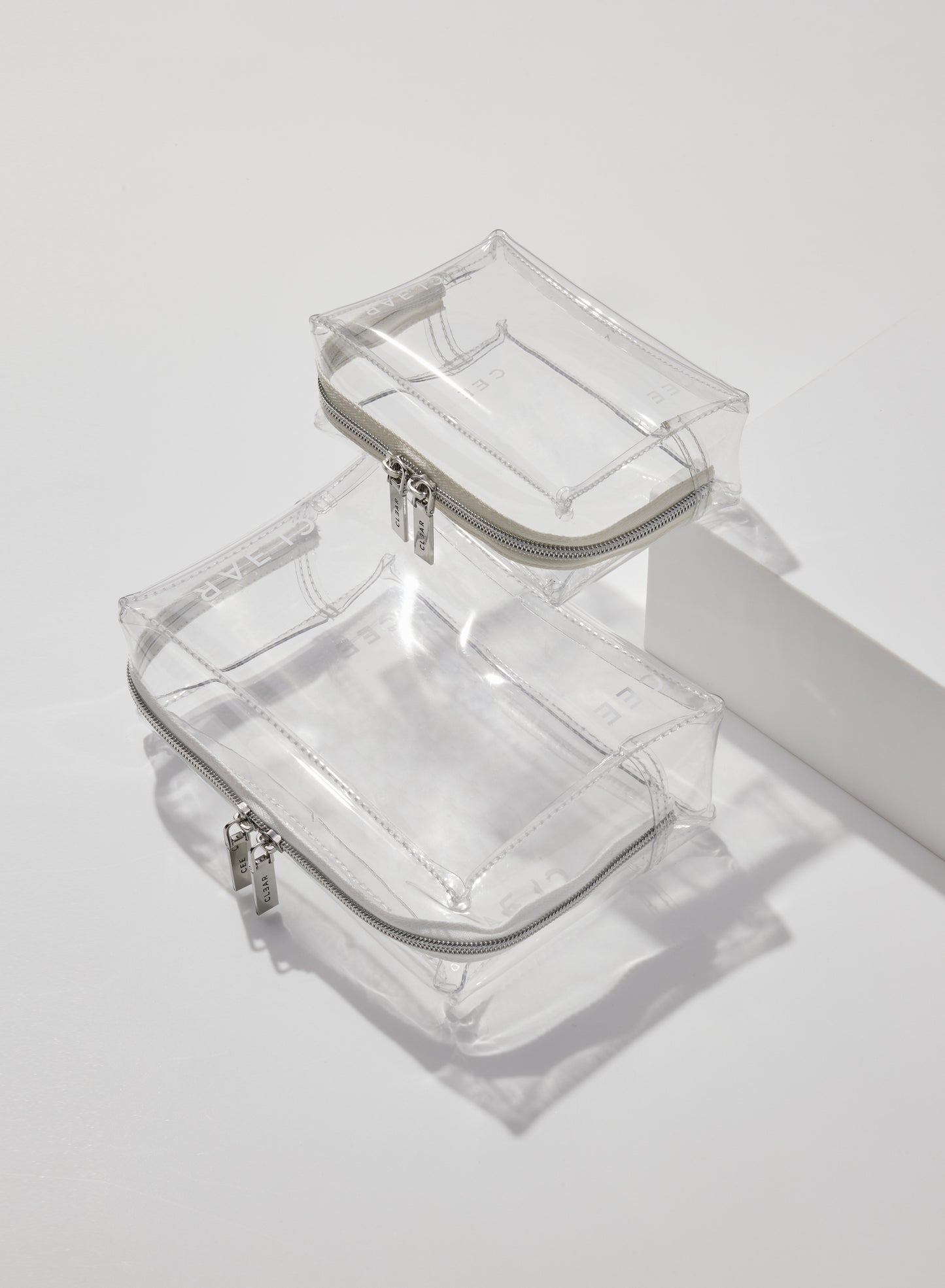 CLEAR SMALL + MINI COSMETIC CASE SET