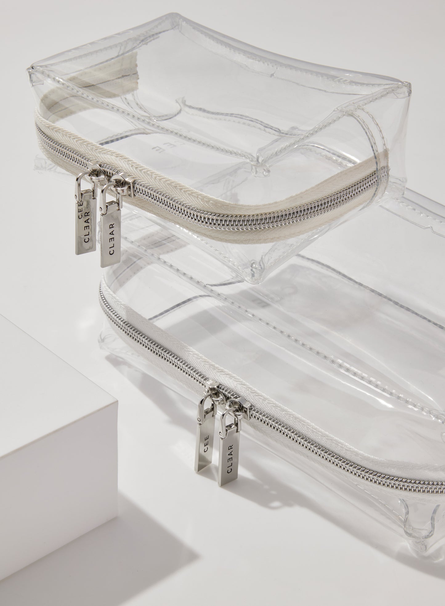CLEAR SMALL + MINI COSMETIC CASE SET